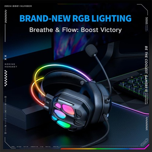 Навушники Onikuma wired gaming headphones X89 |3.5mm+USB, RGB| black