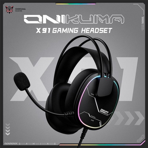 Наушники Onikuma wired gaming headphones X91 |3.5mm+USB, RGB| black