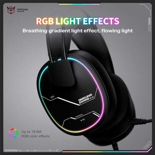 Наушники Onikuma wired gaming headphones X91 |3.5mm+USB, RGB| black