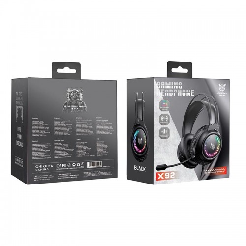 Наушники Onikuma wired gaming headphones X92 |3.5mm+USB, RGB| black