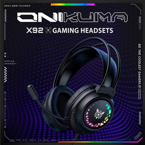Наушники Onikuma wired gaming headphones X92 |3.5mm+USB, RGB| black