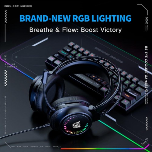 Наушники Onikuma wired gaming headphones X92 |3.5mm+USB, RGB| black