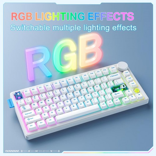 Клавиатура Onikuma Tri Mode Mechanical RGB gaming keyboard 81 Keys MT706 |2.4G/BT/Type-C, ENG Layouts|black