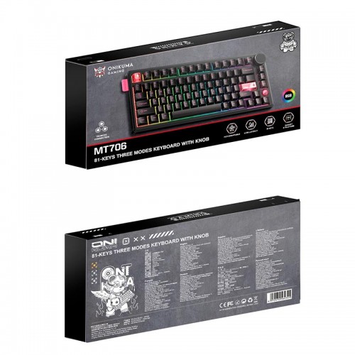 Клавиатура Onikuma Tri Mode Mechanical RGB gaming keyboard 81 Keys MT706 |2.4G/BT/Type-C, ENG Layouts| white