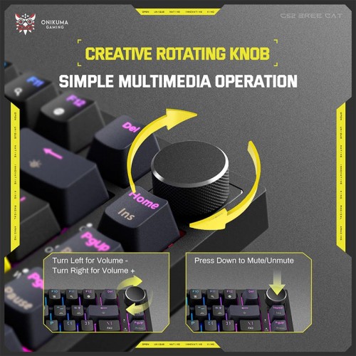 Клавиатура Onikuma Type-C With RGB Wired Mechanical Keyboard 82 Keys G52 |ENG Layouts| black
