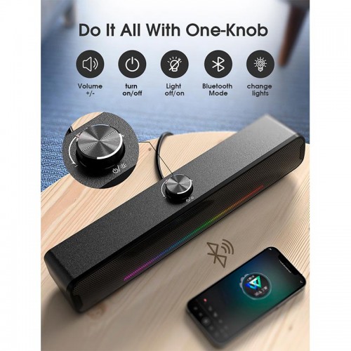 Акустика для ПК ONIKUMA RGB Backlight L16 |5Wx2, BT5.3/USB, Mic| black