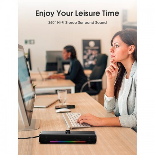 Акустика для ПК ONIKUMA RGB Backlight L16 |5Wx2, BT5.3/USB, Mic| black