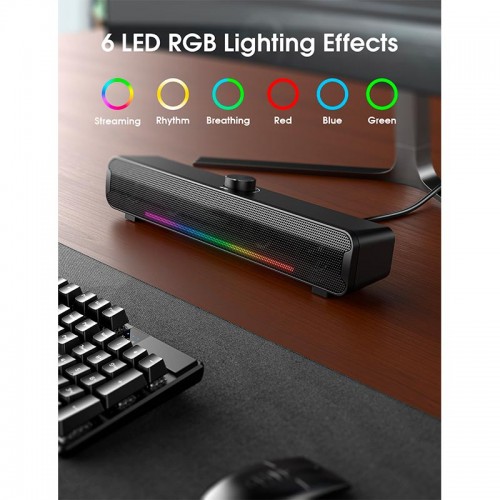 Акустика для ПК ONIKUMA RGB Backlight L16 |5Wx2, BT5.3/USB, Mic| black
