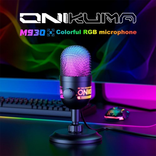 Мікрофон Onikuma RGB microphone M930 |USB, 1.8m| black