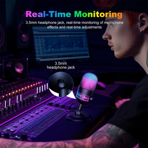 Мікрофон Onikuma RGB microphone M930 |USB, 1.8m| black