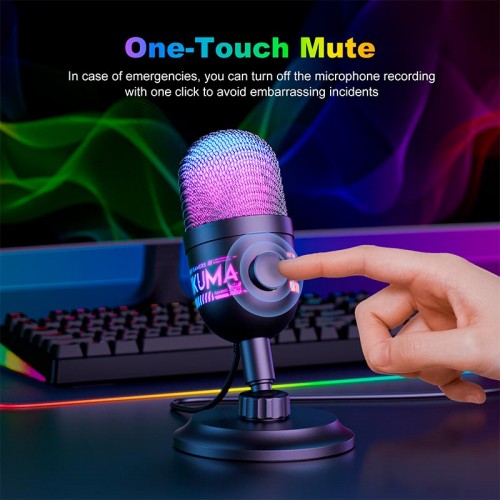 Мікрофон Onikuma RGB microphone M930 |USB, 1.8m| black