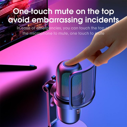 Мікрофон Onikuma RGB microphone M730 |Type-C, 2m| black