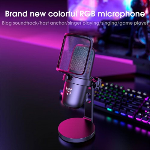 Мікрофон Onikuma RGB microphone M730 |Type-C, 2m| black