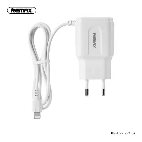 Адаптер мережевий REMAX Lightning cable Rp-U22 Pro |2USB, 2.4A| white