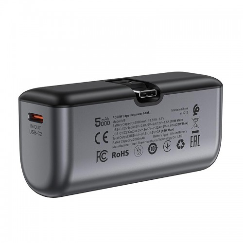 УМБ ACEFAST PD capsule power bank M9 5000mAh |1Type-C, 20W/3A, PD/QC| black