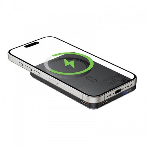 УМБ Acefast PD magnetic fast charging power bank with cable M30 5000mAh |2Type-C, 20W/3A, PD/QC| black