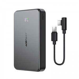 УМБ Acefast magnetic fast charging power bank with cable M31 10000mAh |1USB/2Type-C, 22.5W/3A, PD/QC| black