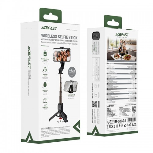 Селфи-монопод ACEFAST selfie stick with automatic tripod E43 |0.63m, 10m remote|
