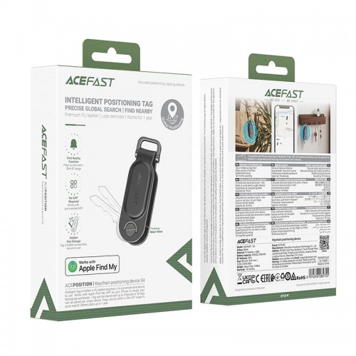 Пошуковий трекер Acefast keychain positioning device S4 |Apple Find My| black