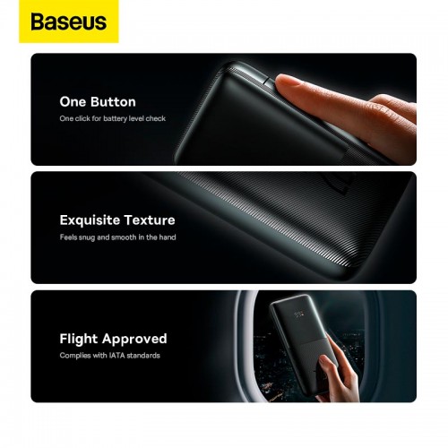 УМБ BASEUS Bipow Pro Digital Display Fast Charge Power Bank 10000mAh |2USB/Type-C, QC/PD, 22.5W/3A| (PPBD040002) white