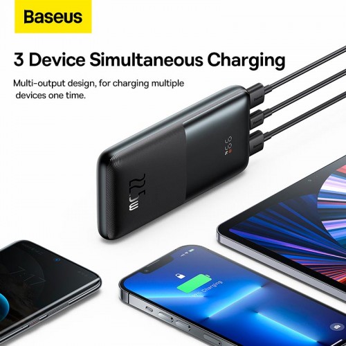 УМБ BASEUS Bipow Pro Digital Display Fast Charge Power Bank 10000mAh |2USB/Type-C, QC/PD, 22.5W/3A| (PPBD040002) white