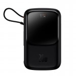 Повербанк Baseus Qpow Pro 10000mAh 20W з кабелем Lightning black