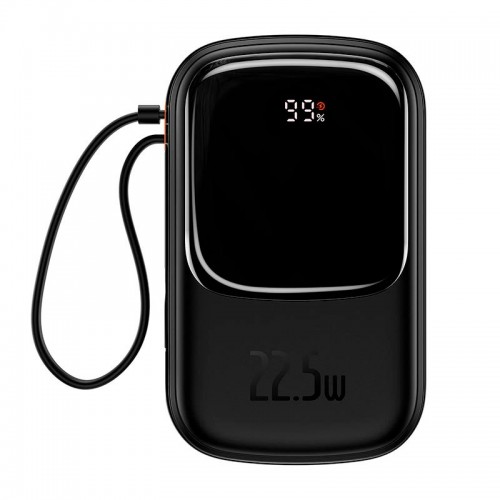 УМБ BASEUS Qpow Pro Digital Display Fast Charge Power Bank (With Type-C Cable) 20000mAh |USB/Type-C/Lightning, 22.5W/5A, PD/QC| black