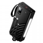 Повербанк Hoco J155 20000mAh 22.5W с 4 кабелями и фонариком black