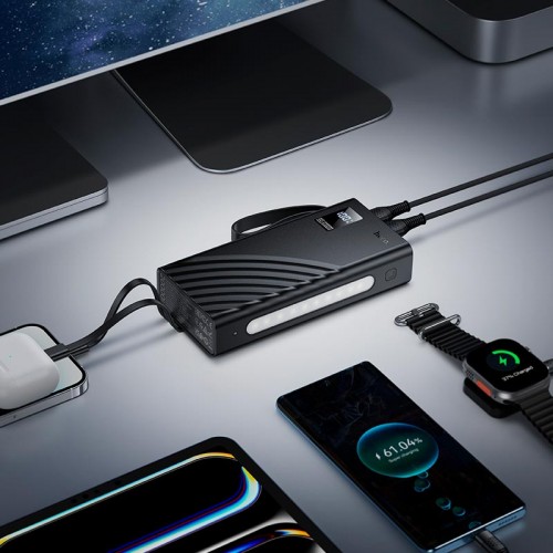 УМБ HOCO Shine PD+light 4-cable power bank J155 20000mAh |2USB/1Type-C, 22.5W/3A, PD/QC|