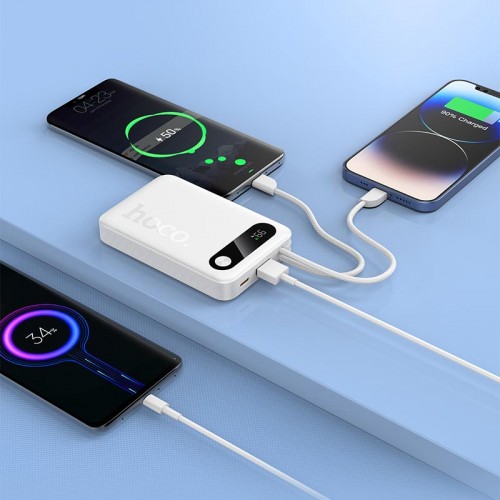 УМБ HOCO Edge PD fully compatible power bank with two cables J171 10000mAh |1USB/1Type-C, 22.5W/3A,