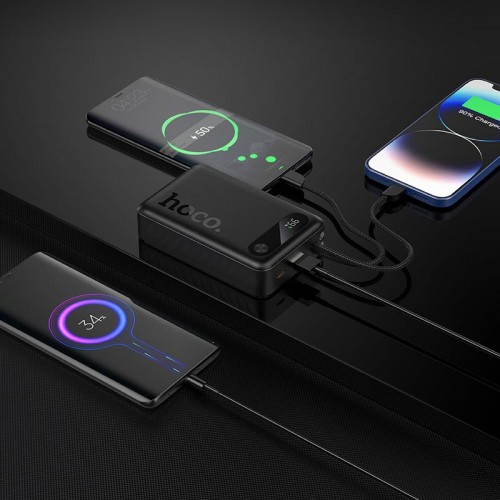 УМБ HOCO Edge PD fully compatible power bank with two cables J171A 20000mAh |1USB/1Type-C, 22.5W/3A, PD/QC|