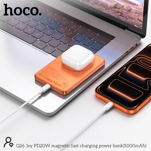 УМБ HOCO Joy PD magnetic fast charging power bank Q26 5000mAh |1Type-C, 20W/3A, PD/QC|