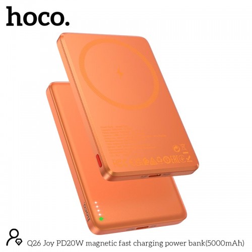 УМБ HOCO Joy PD magnetic fast charging power bank Q26 5000mAh |1Type-C, 20W/3A, PD/QC|
