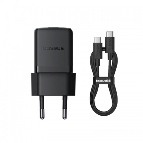Адаптер мережевий BASEUS C to C cable Palm Fast Charger set |1Type-C, 30W/3A, PD/QC| black