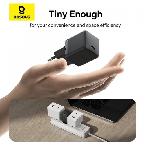 Адаптер мережевий BASEUS C to C cable Palm Fast Charger set |1Type-C, 30W/3A, PD/QC| black