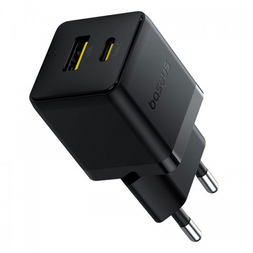Адаптер мережевий BASEUS C to C cable Palm Fast Charger set |1USB/1Type-C, 20W/3A, PD/QC| black