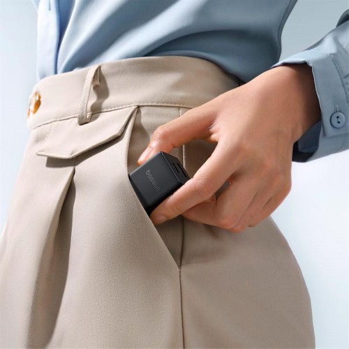 Адаптер мережевий BASEUS C to C cable Palm Fast Charger set |1USB/1Type-C, 30W/3A, PD/QC| black