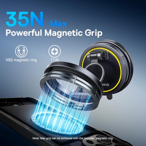 Тримач BASEUS VC2 Flex Magnetic Car Mount Suction Cup Veersion (C0013803) black