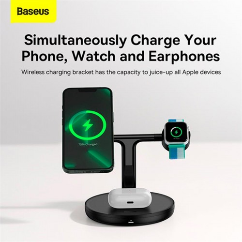 Зарядка Qi Baseus Swan 3-in-1 Wireless Magnetic Charging Bracket Universal version |20W|