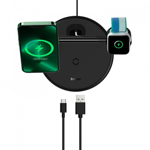 Зарядка Qi Baseus Swan 3-in-1 Wireless Magnetic Charging Bracket Universal version |20W|