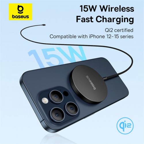 Зарядка Qi2 BASEUS Simple Mini4 Air Magnetic Wireless Charger |15W| black