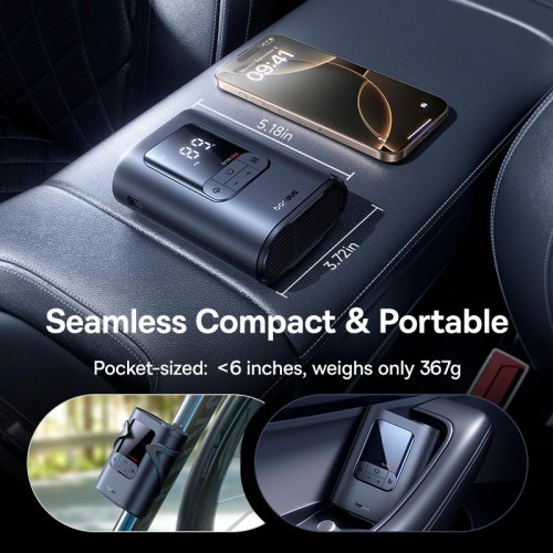 Портативный компрессор BASEUS GoTrip VA1 Super Mini Wired Inflator 22-Cylinder