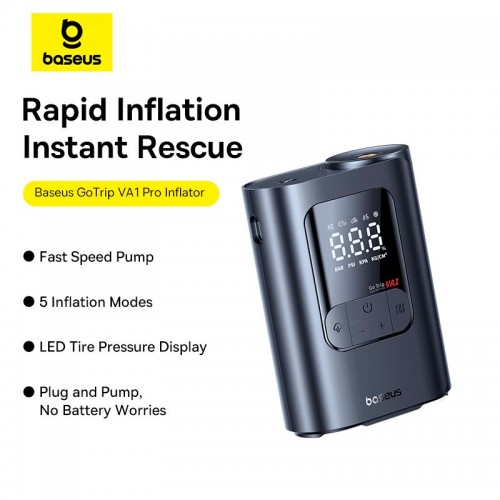 Портативный компрессор BASEUS GoTrip VA1 Super Mini Wired Inflator 22-Cylinder