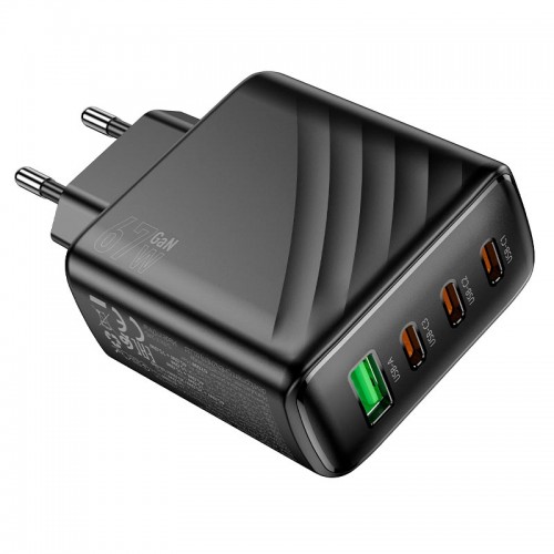 Адаптер мережевий HOCO Supply charger CS27A |1USB/3Type-C,67W/3A, PD/QC| black
