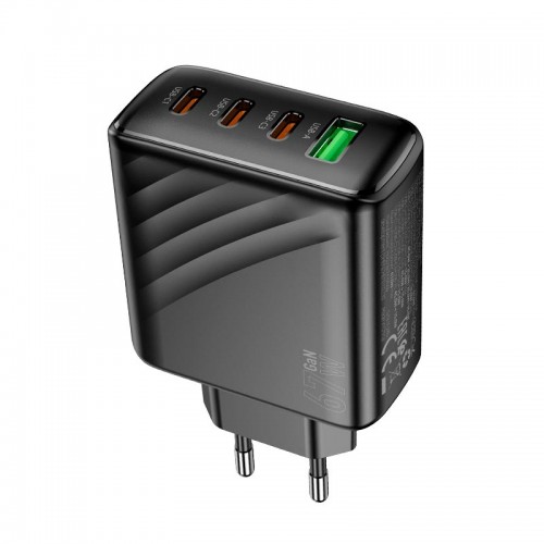 Адаптер мережевий HOCO Supply charger CS27A |1USB/3Type-C,67W/3A, PD/QC| black