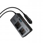 Автомобильный преобразователь напряжения HOCO New 2-socket universal (AC220V EU 200W / USB 66W 1C2A) car inverter Z66 black