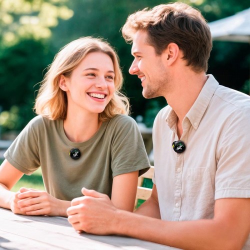 Микрофон HOCO Bright 2-в-1 беспроводной микрофон с кейсом (iP/Type-C) L22 |2.4G, 15 м, 5–6 ч| чёрный