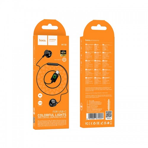 Наушники HOCO Type-C Column universal digital earphones with microphone M118