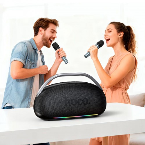 Акустика-караоке HOCO Melody портативная BT-колонка HT2 |BT5.4/USB/TF/AUX, TWS, DSP, 300 Вт, 8 ч| чёрная