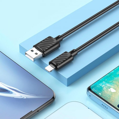 Кабель HOCO Lightning Gratified для зарядки и передачи данных (в упаковке) X88 |1 м, 2,4 A| белый